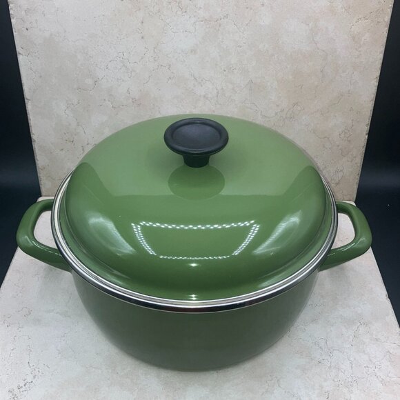 Chefs Atelier 5 QT Dutch Oven Avocado Green/ Speckled Interior Made In Serbia - Picture 9 of 12
